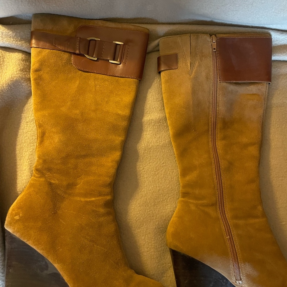 AEROSOLES Brown and Tan Heeled Boots